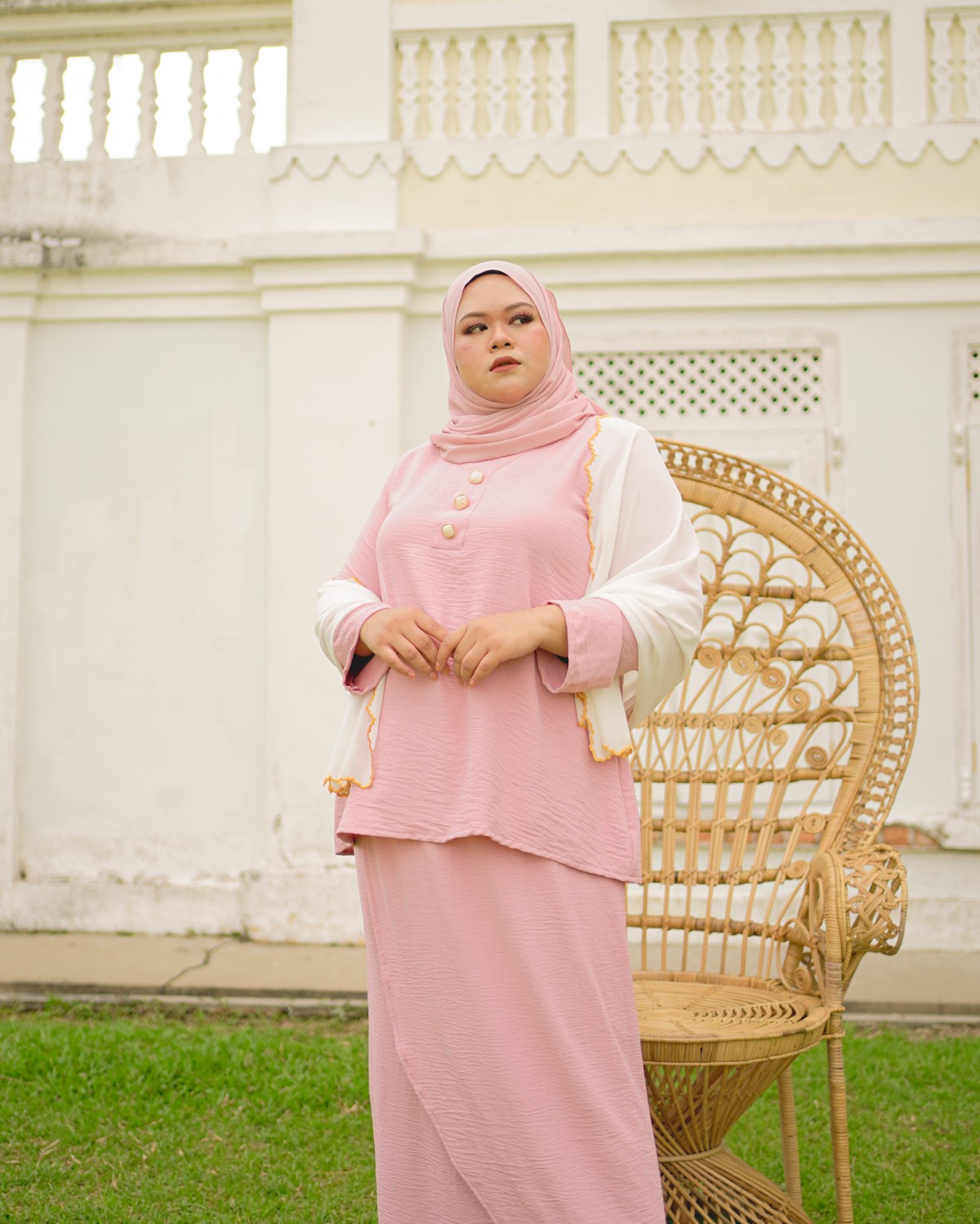 Nona Asiah Kurung Kedah (Soft Pink)